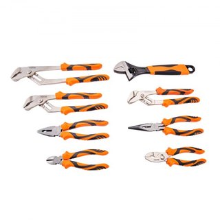 Juego de Alicates, 8 Piezas, Acero de Alto Carbono, Alicates de Junta de Ranura de 30.5cm/25.4cm/20.3cm, Alicates de Lineman de 20.3cm, Alicates de Junta Deslizante de 15.2cm, Alicates de Punta La...