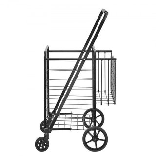Carrito de Compras Plegable, Carrito de Compras Jumbo con Doble Cesta, Ruedas Giratorias de 360°, Carrito de Utilidad de Alta Resistencia, Carrito de Utilidad de Gran Capacidad de 110 LBS para Lav...