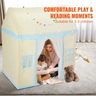 Tienda de Juego para Niños, Tienda para Niños de 1 a 5 Años, Tienda para Niños con Alfombra y Lámpara de Tienda, Tienda para Niños con Ventanas para Interior y Exterior, Tienda Castillo para Niños...