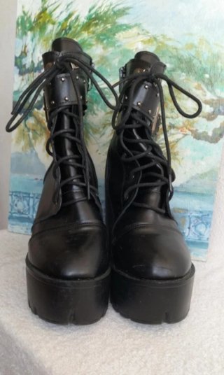 Botines plataforma negros mujer