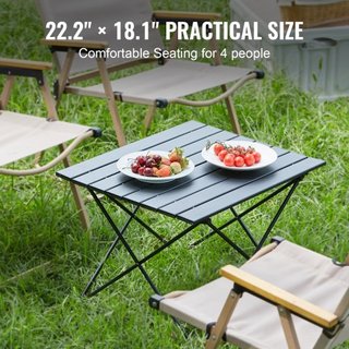 Mesa de Camping Plegable, Mesas Laterales Portátiles para Exterior, Mesa Ligera Plegable, Mesa de Trabajo Ultra Compacta de Aleación de Aluminio con Bolsa de Transporte, Para Cocinar, Playa, Picni...