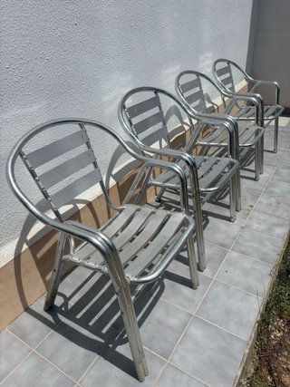 Lote 4 sillas aluminio exterior