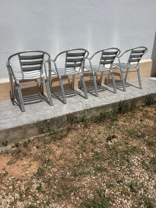 Lote 4 sillas aluminio exterior