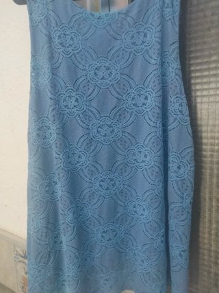 Camiseta encaje floral azul talla L