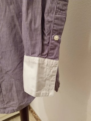 Camisa Rayas Morado y Blanco Mujer