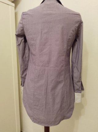 Camisa Rayas Morado y Blanco Mujer