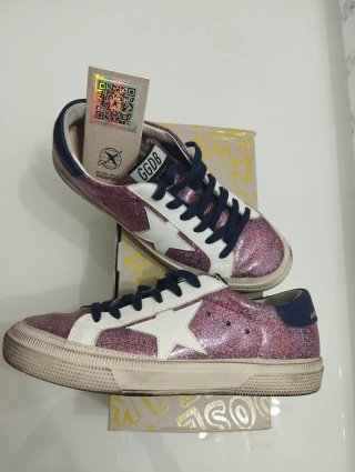 Golden Goose Bambina Glitter Rosa Bianco