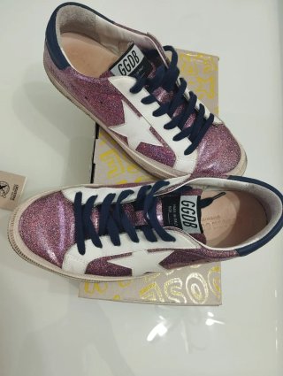 Golden Goose Bambina Glitter Rosa Bianco