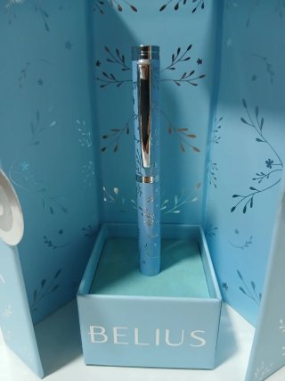 Bolígrafo Belius Roller aluminio azul celes