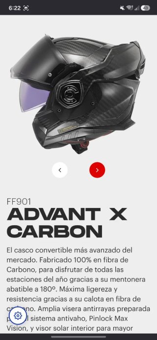 Casco Modular LS2 FF901 Advant X Carbón XL