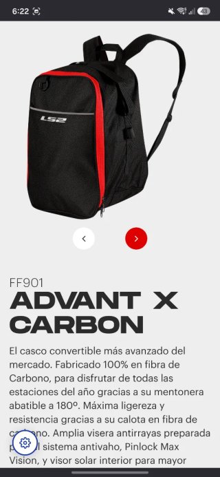 Casco Modular LS2 FF901 Advant X Carbón XL