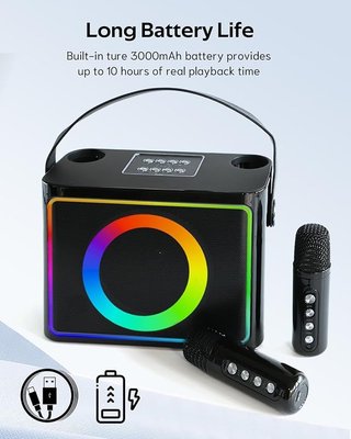 QEEKADA 2 micros inalambricos Altavoz Bluetooth