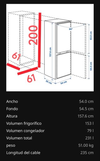 Frigorífico IKEA RAKALL integrado