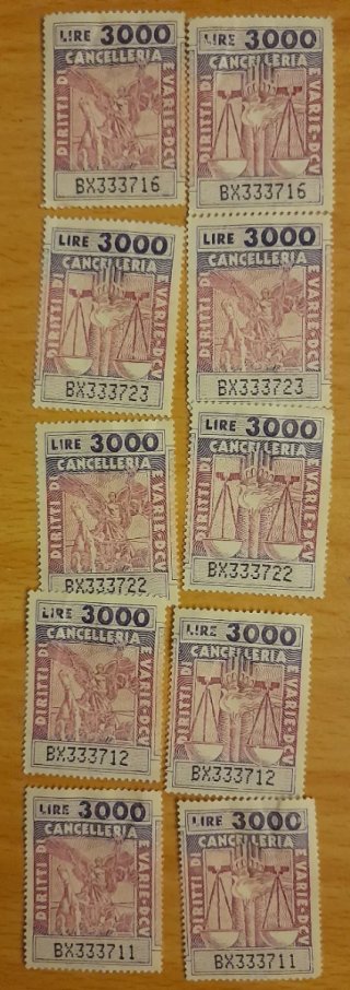 Lotto Marche da Bollo Lire Epoca