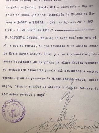 DOCUMENTO ANTIGUO REGISTRO NATALICIO CUBANO 1915