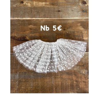Falda tutú blanca con lunares