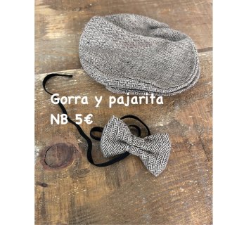 Gorra y pajarita bebé NB 5€