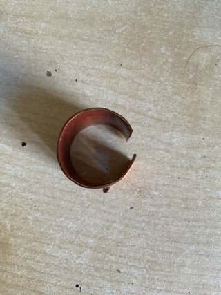 Anillo cobre flor con bolita plata