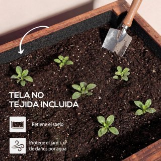 Jardinera de madera con ruedas