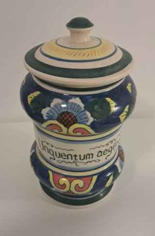 Vaso farmaceutico decorato