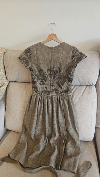 Vestido gris paisley talla S