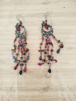 Pendientes fiesta largos multicolor