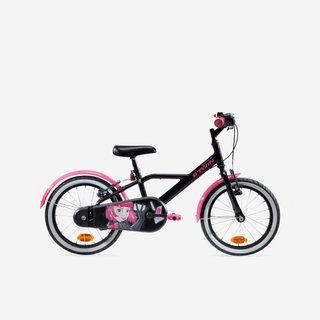 Bicicleta niños 16 pulgadas Btwin 500 Spy Hero Girl negra