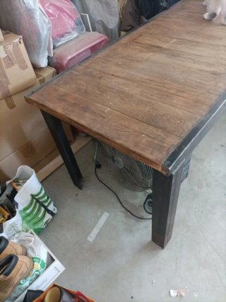 Mesa Industrial comedor Madera y Hierro macizo