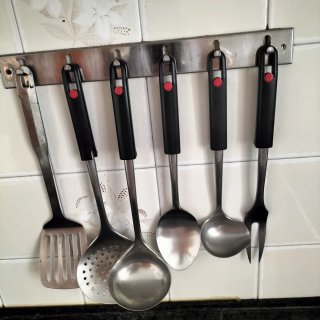 Juego Utensilios Cocina Metal y Plástico
