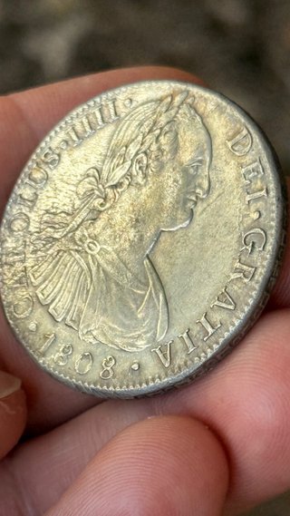 Moneda 8 Reales Carlos IV  1808 Plata