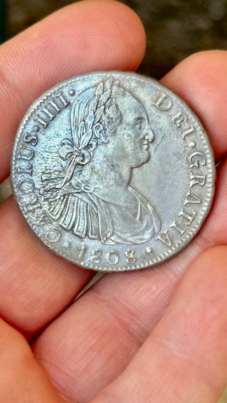 Moneda 8 Reales Carlos IV  1808 Plata