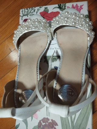Sandalias de Novia Blancas con Perlas