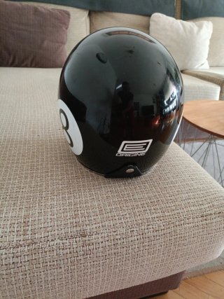 Casco Moto Negro con Visera