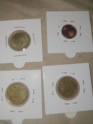 4 Monedas España 1 Peseta y 1 Céntimo 1999 s/c.