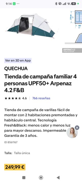 Tienda campaña familiar.