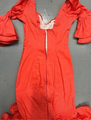 Traje de flamenca color coral