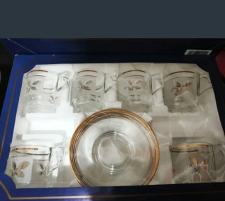 Juego de 6 tazas de café con platillos