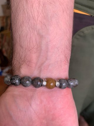 Pulsera Yooperlita, Obsidiana Plateada y Golden He