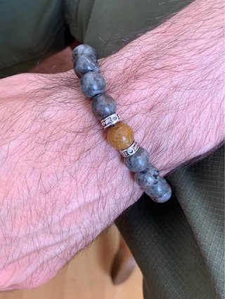 Pulsera Yooperlita, Obsidiana Plateada y Golden He