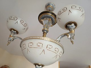 Lámpara de techo cristal y metal