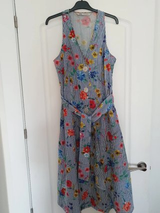 Vestido Zara Estampado Flores Rayas