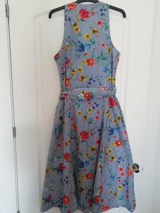 Vestido Zara Estampado Flores Rayas