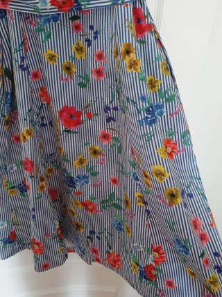 Vestido Zara Estampado Flores Rayas