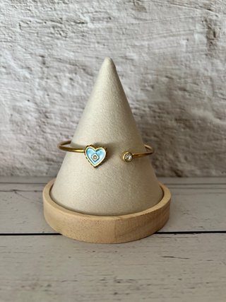 Pulsera Corazón Azul y Dorado