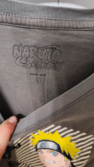 Camiseta Naruto Uzumaki Gris Talla L
