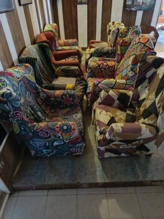 8 Sillones Orejeros Tela