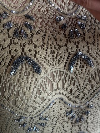 Vestido Zara Beige y Dorado