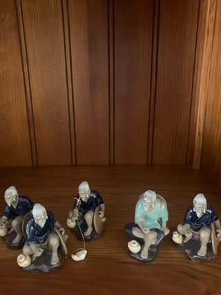 Miniaturas de pescadores de cerámica