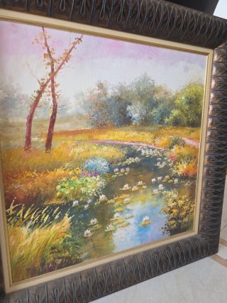 Cuadro Óleo Paisaje Acuático