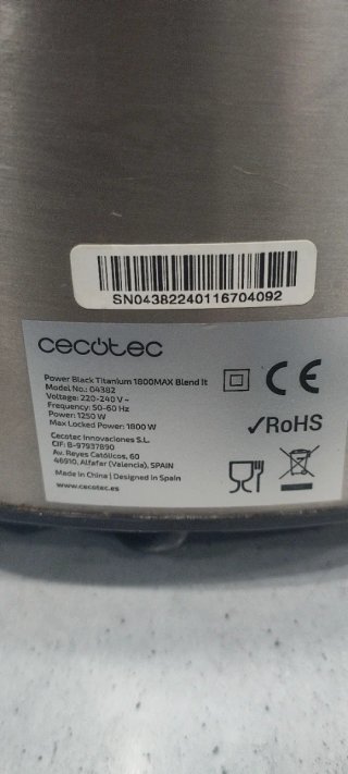 Batidora De Jarra Cecotec 1.5L